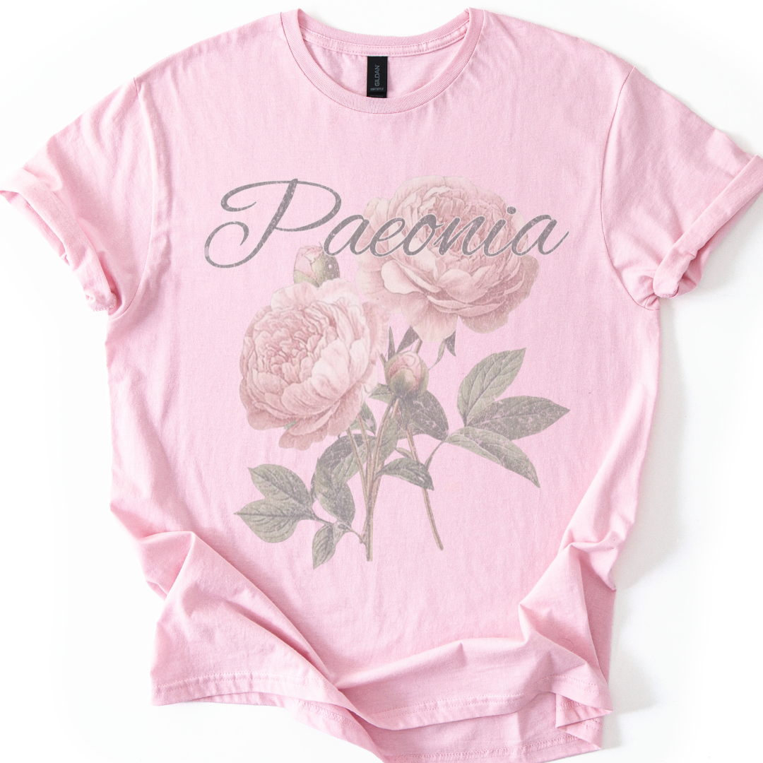 Paeonia, Vintage Tee - Gildan Lightweight T Shirt