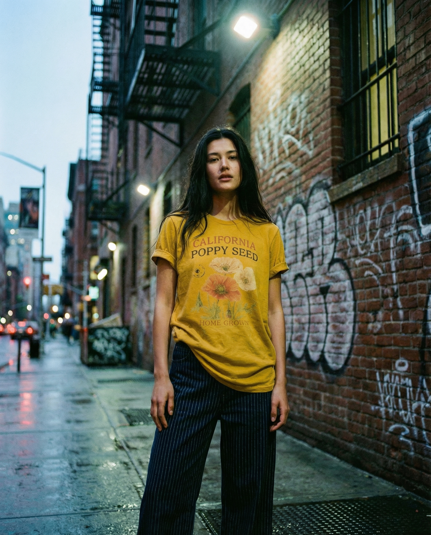 Poppy Seed, Faded Vintage Print - Bella Canvas Super Soft Fitted T Shirt