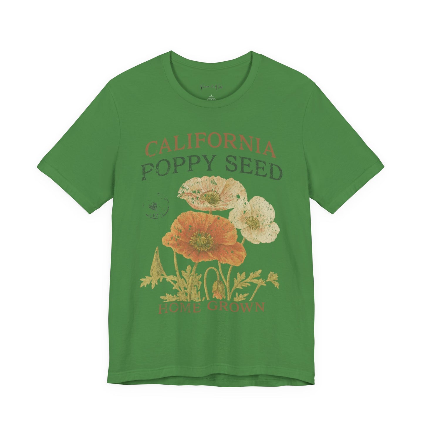 Poppy Seed, Faded Vintage Print - Bella Canvas Super Soft Fitted T Shirt