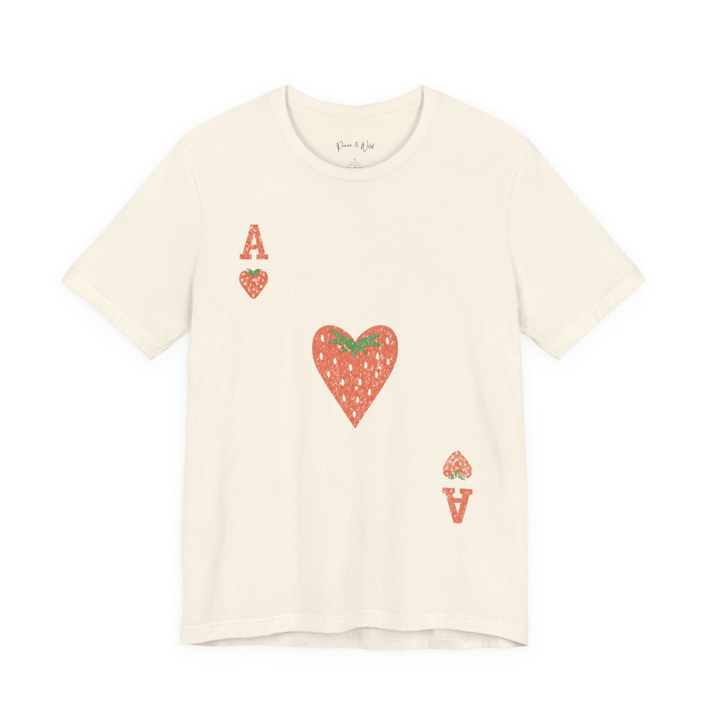 The Ace Of Strawberries, Vintage Distressed Print - Bella Canvas Super Soft Fitted T Shirt