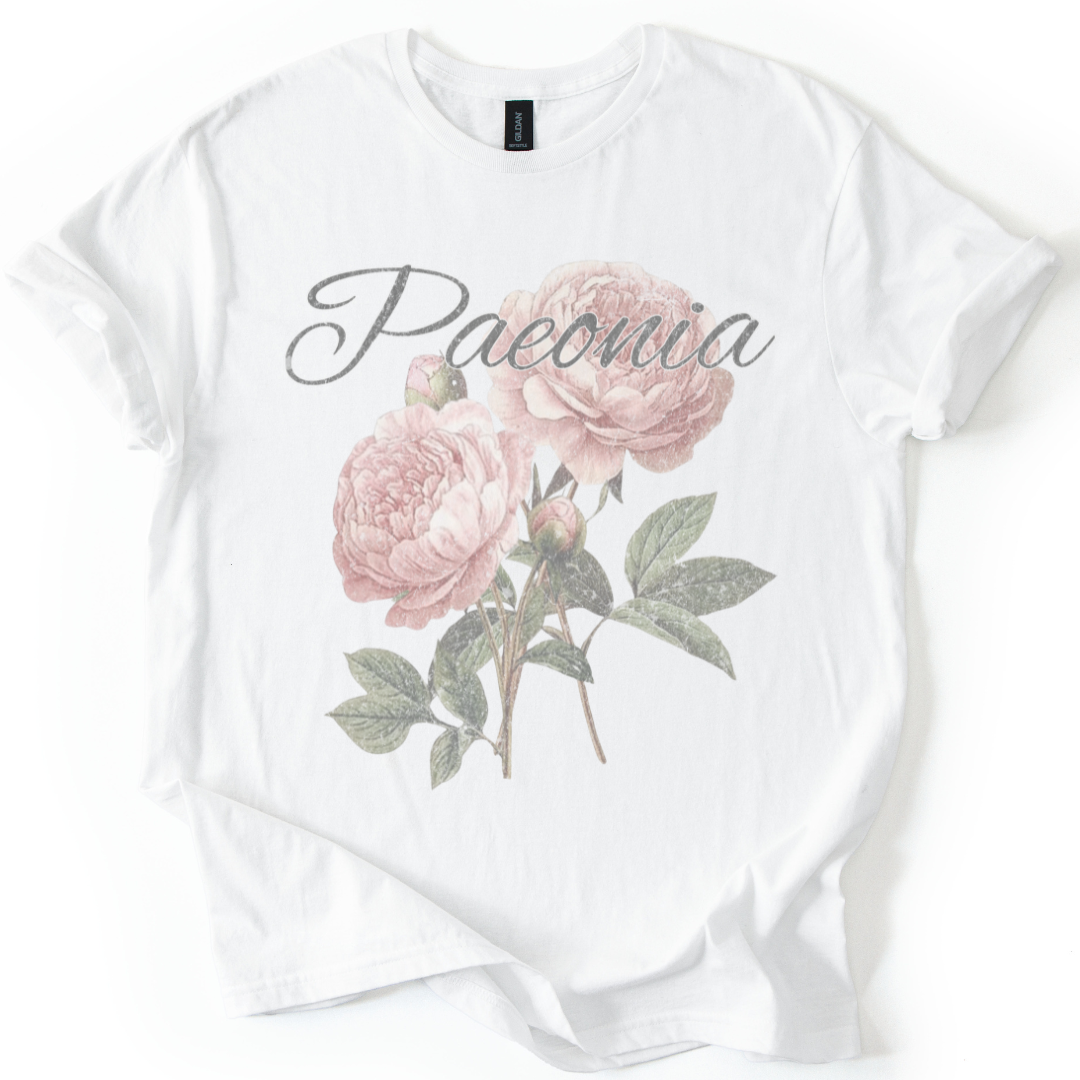 Paeonia, Vintage Tee  - Gildan Lightweight T Shirt