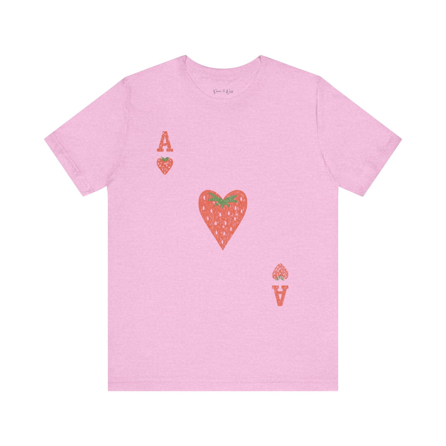 The Ace Of Strawberries, Vintage Distressed Print - Bella Canvas Super Soft Fitted T Shirt