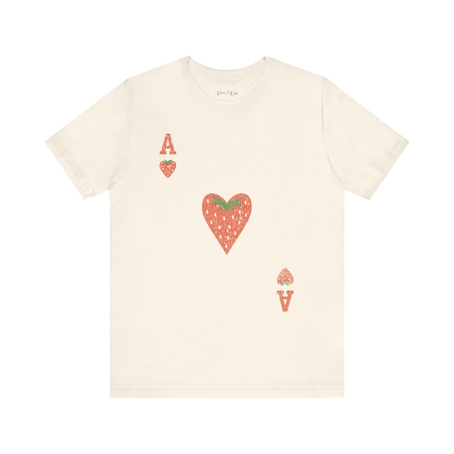 The Ace Of Strawberries, Vintage Distressed Print - Bella Canvas Super Soft Fitted T Shirt