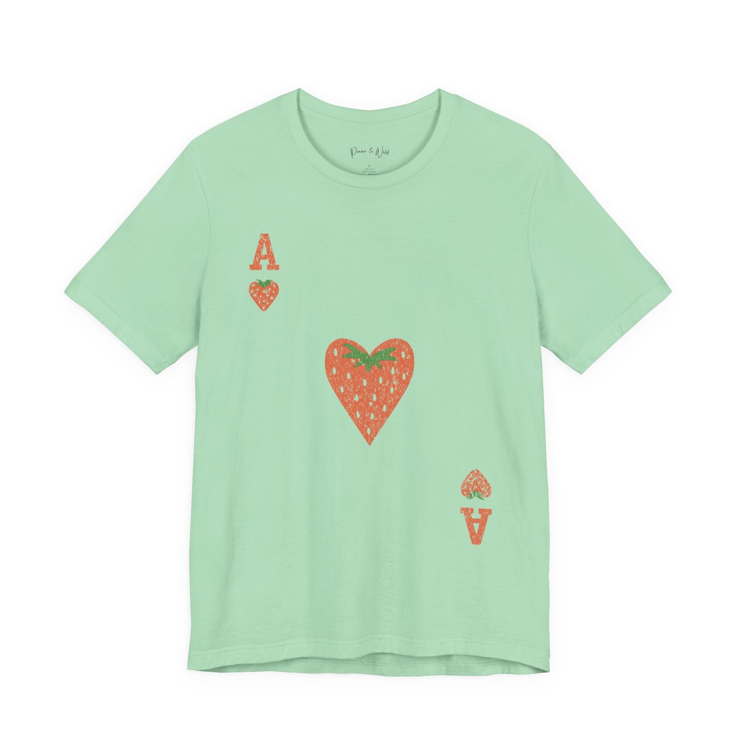 The Ace Of Strawberries, Vintage Distressed Print - Bella Canvas Super Soft Fitted T Shirt