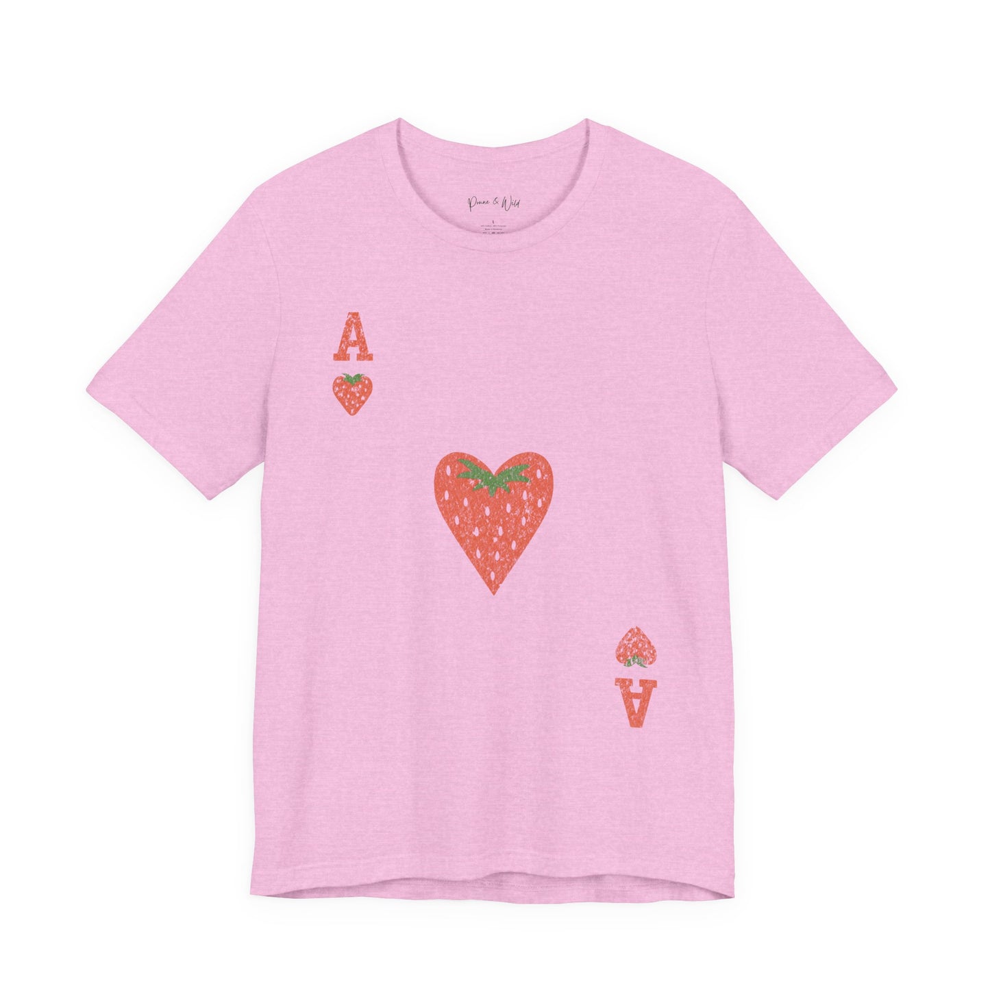 The Ace Of Strawberries, Vintage Distressed Print - Bella Canvas Super Soft Fitted T Shirt