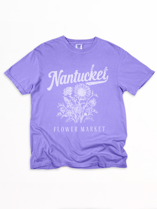 Nantucket Flower Market - Comfort Colors Relaxed Fit Premium T Shirt