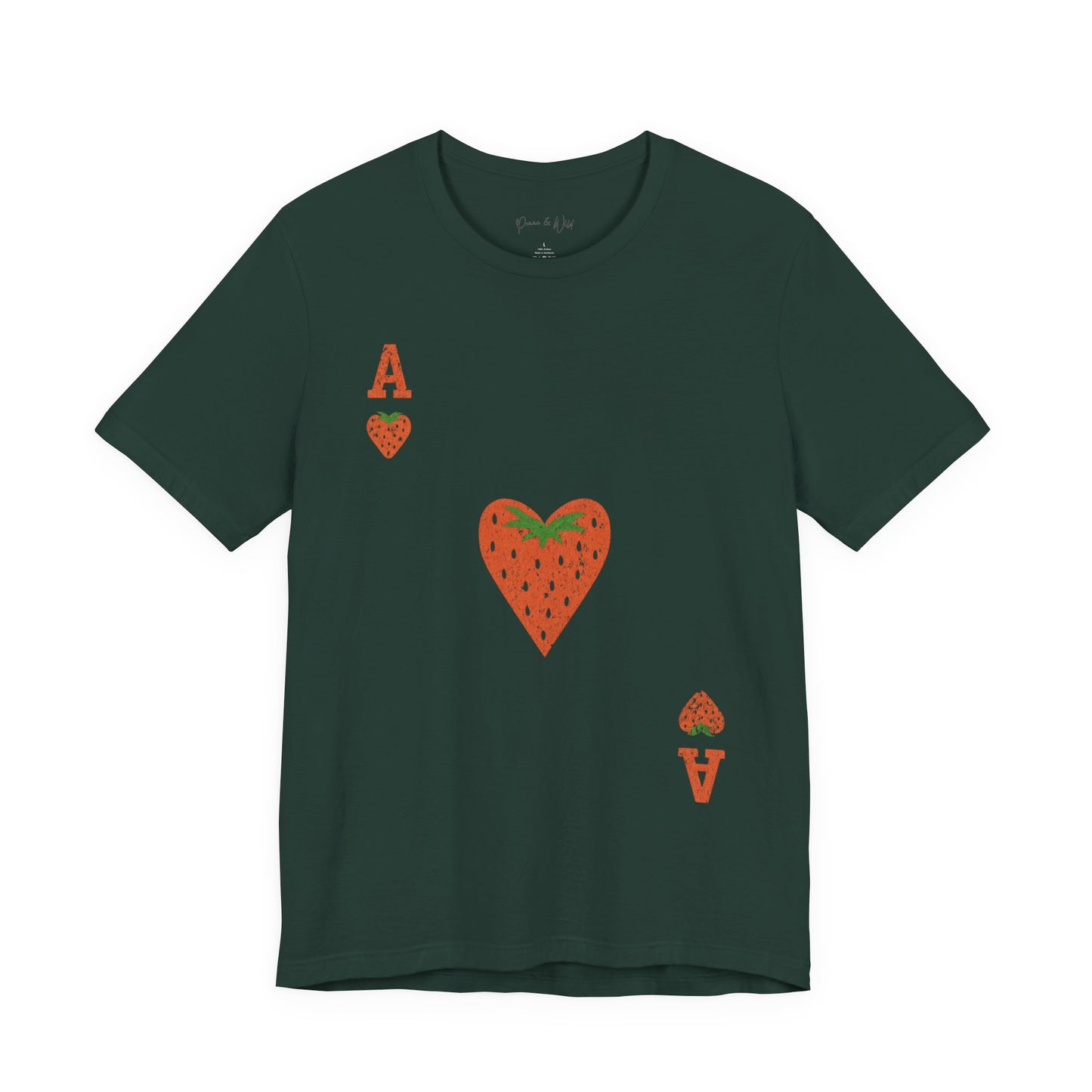 The Ace Of Strawberries, Vintage Distressed Print - Bella Canvas Super Soft Fitted T Shirt
