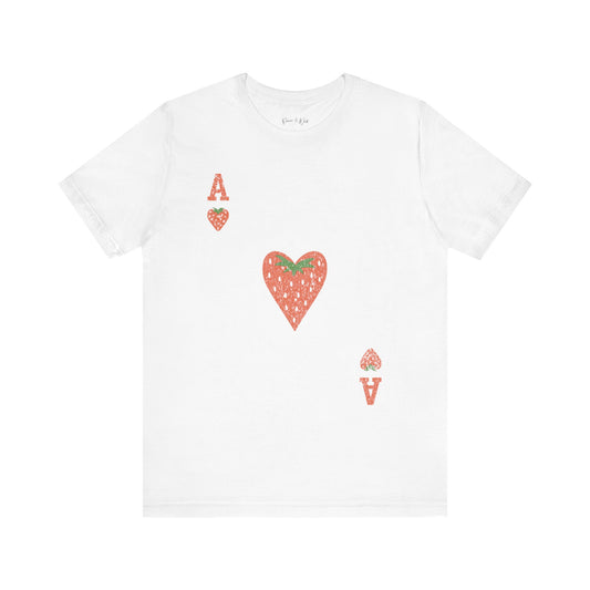 The Ace Of Strawberries, Vintage Distressed Print - Bella Canvas Super Soft Fitted T Shirt