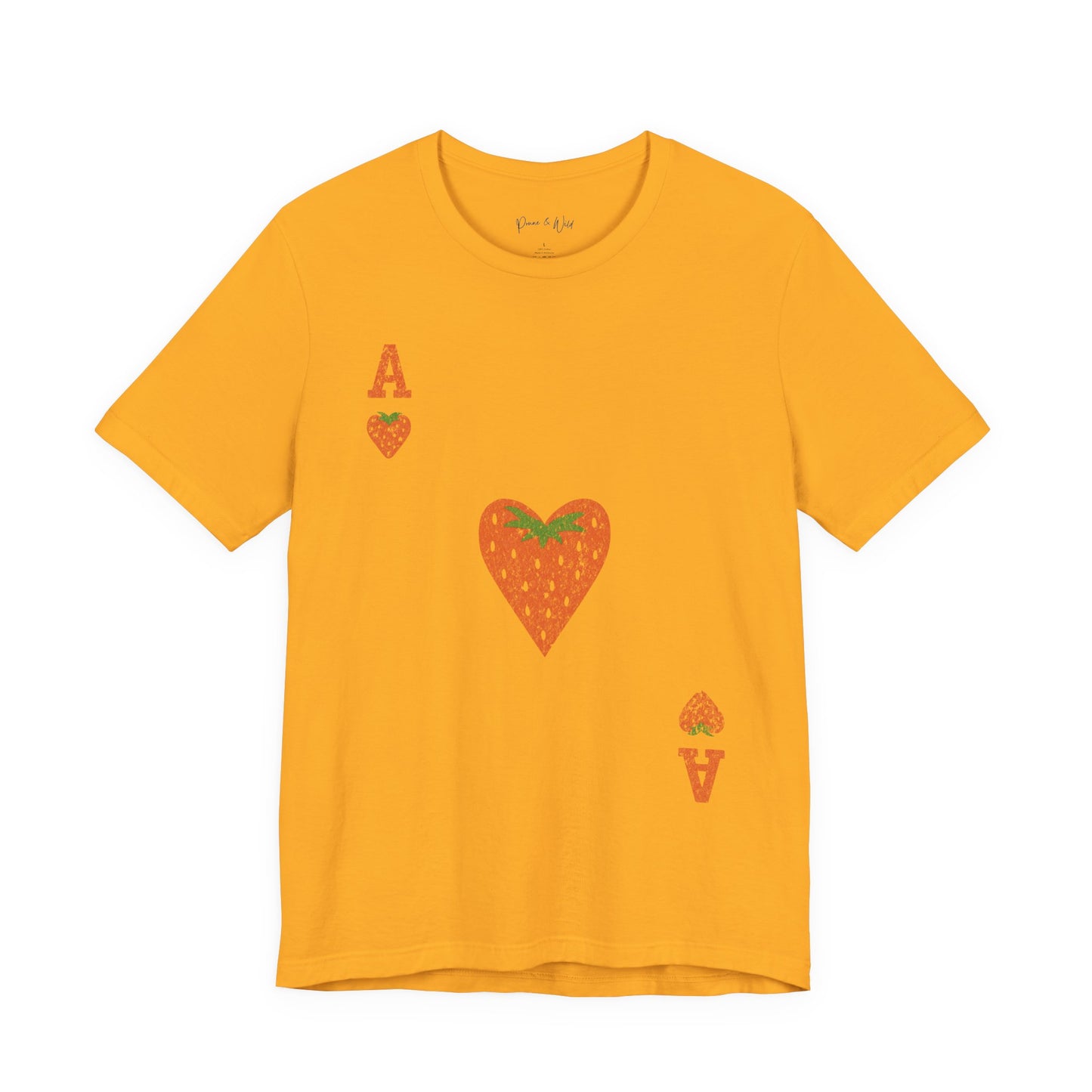 The Ace Of Strawberries, Vintage Distressed Print - Bella Canvas Super Soft Fitted T Shirt