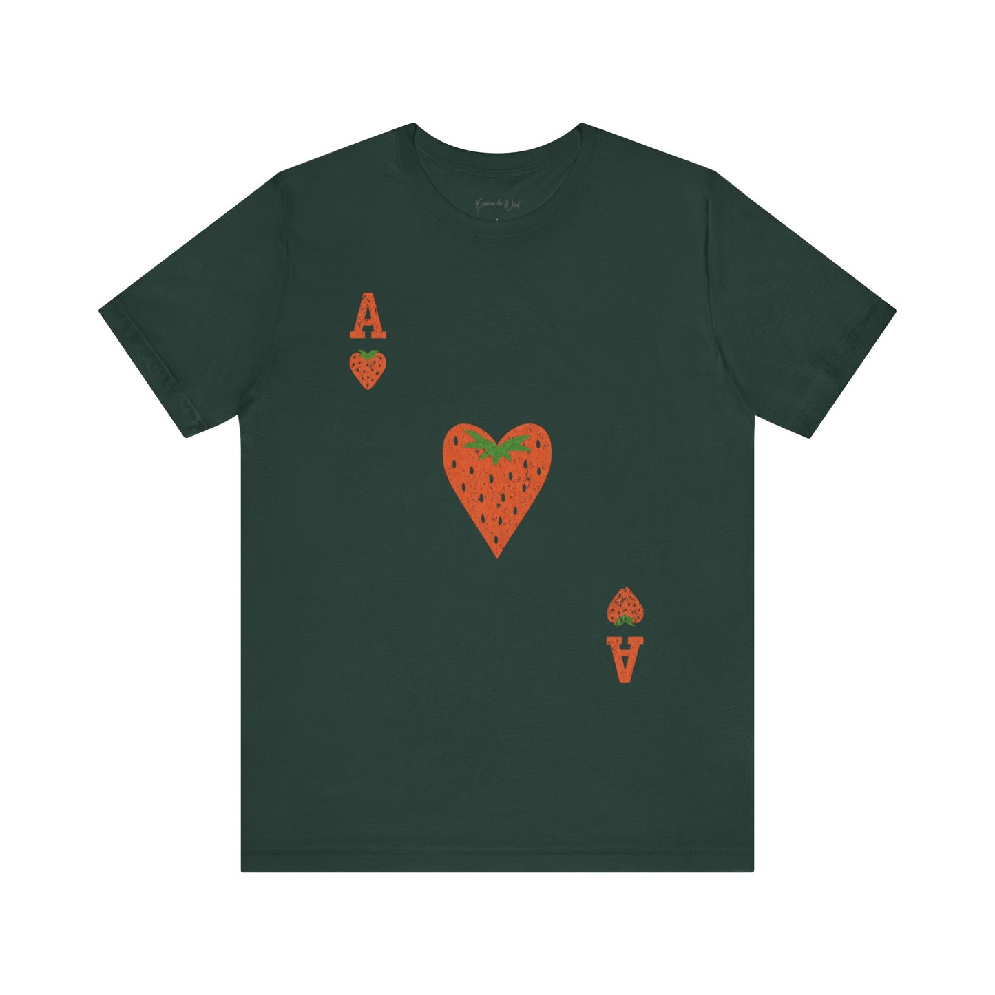 The Ace Of Strawberries, Vintage Distressed Print - Bella Canvas Super Soft Fitted T Shirt