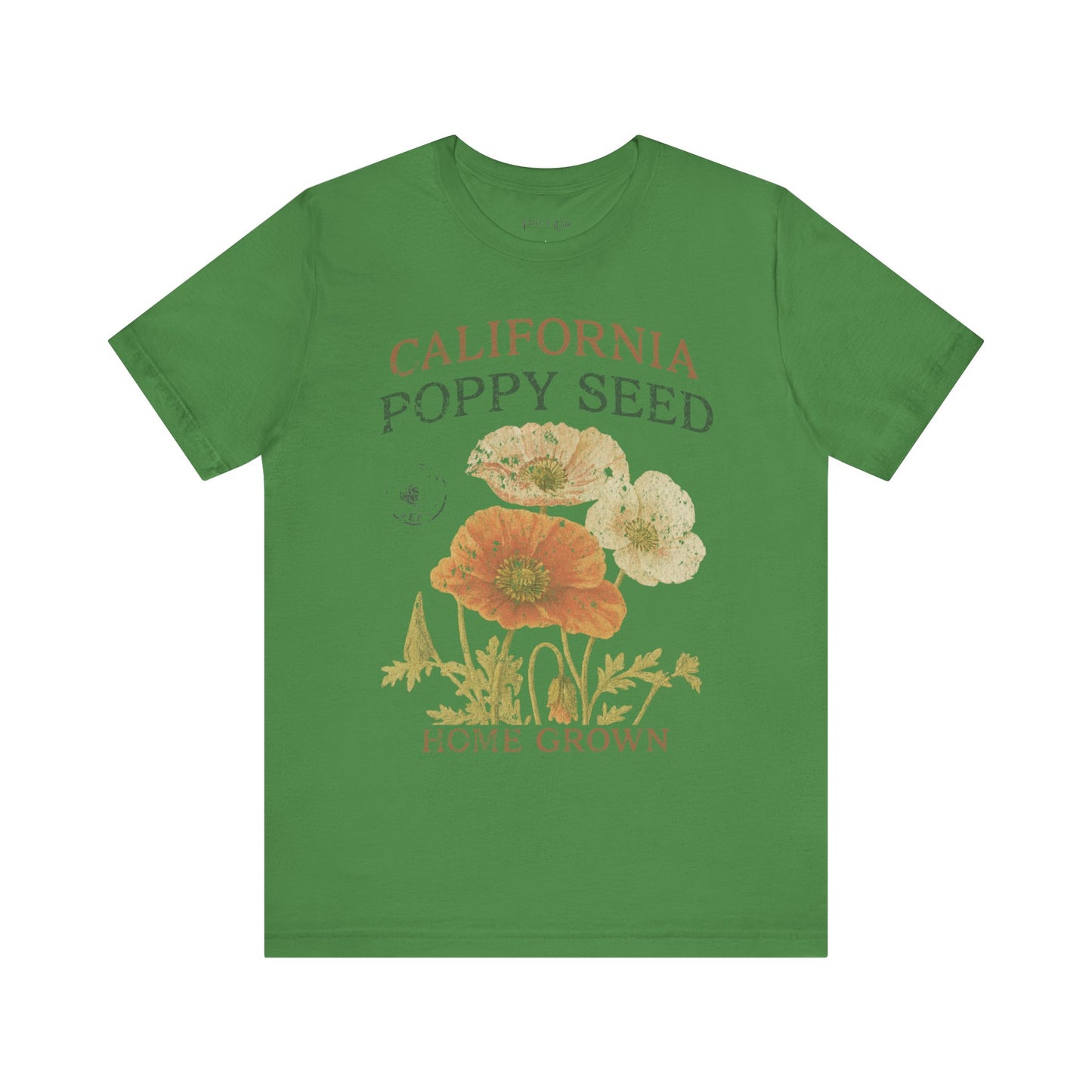 Poppy Seed, Faded Vintage Print - Bella Canvas Super Soft Fitted T Shirt