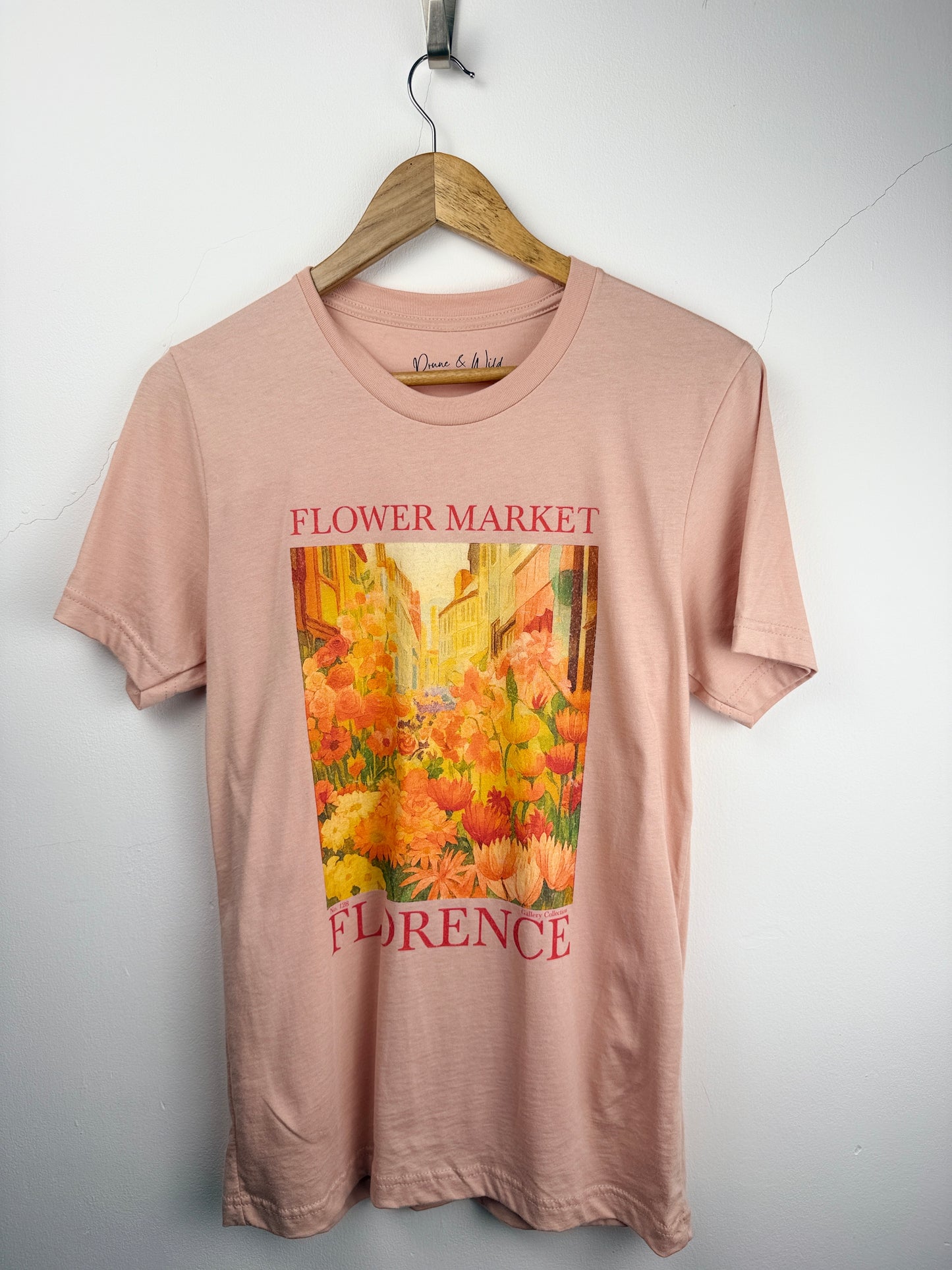 Flower Market, Vintage Distressed Poster- Bella Canvas Super Soft Fitted T Shirt